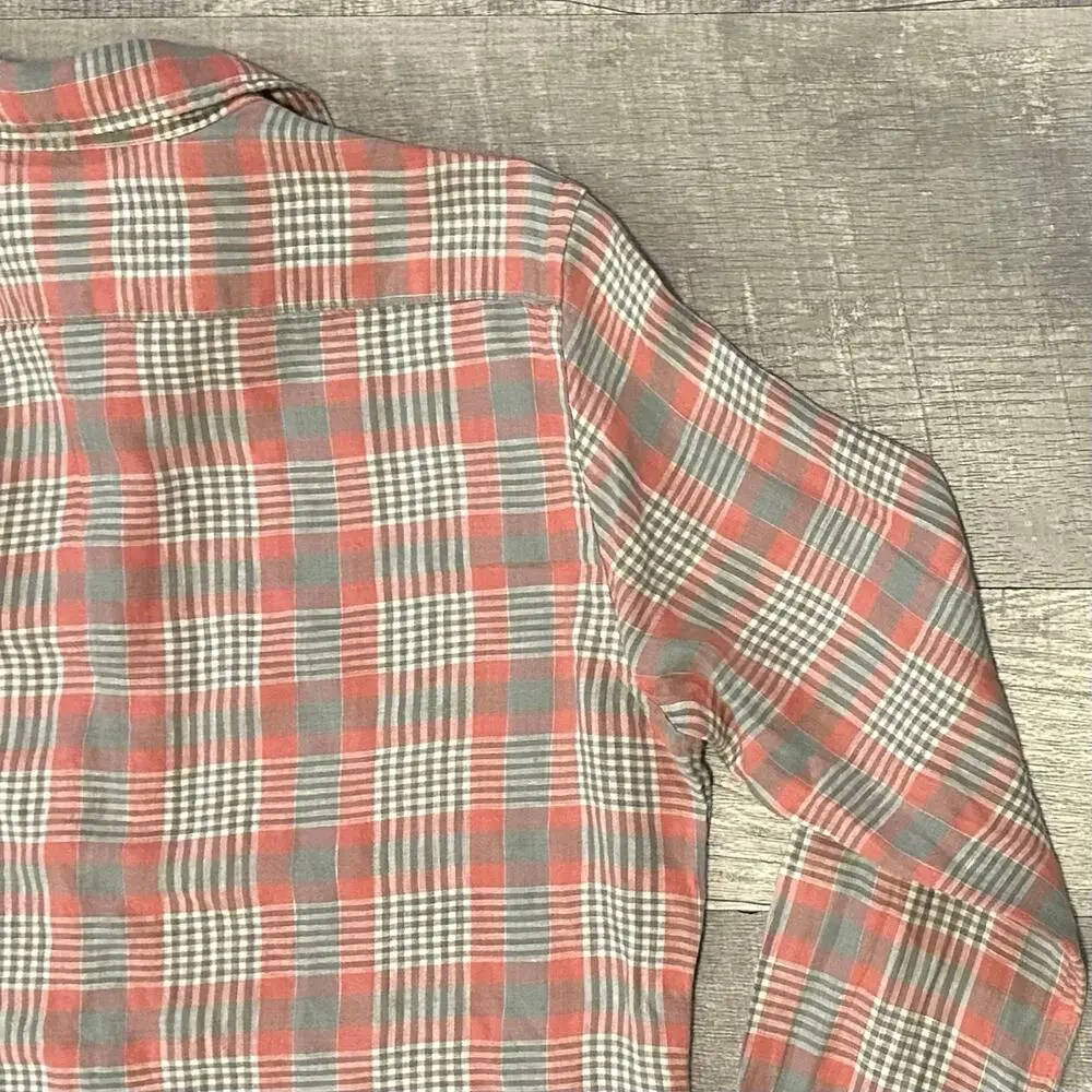 POLO Ralph Lauren Linen Long Sleeve Button Up Shirt Mens L Plaid Classic Fit
